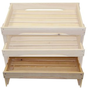 Low GN1-1 natural slatted tray riser in set