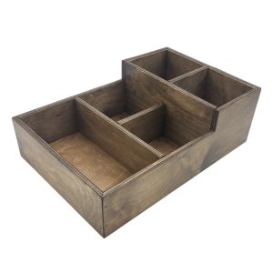 Rustic Brown Rustic 2-Tier 5 Compartment Cutlery & Condiment Holder 360x240x120