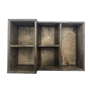 Rustic Brown Rustic 2-Tier 5 Compartment Cutlery & Condiment Holder 360x240x120 top view