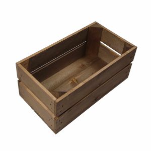 Rustic Brown Stained 138mm GN13 Gastronorm crate plain