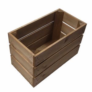 Rustic Brown Stained 208mm GN13 Gastronorm crate plain