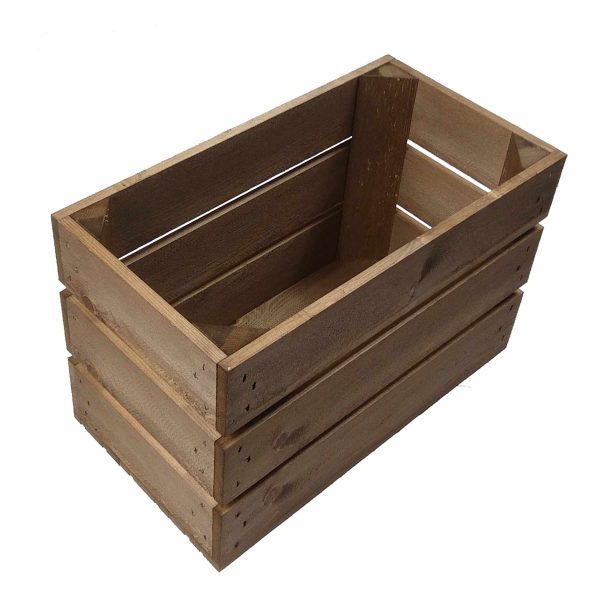 Rustic Brown Stained 208mm GN13 Gastronorm crate plain Rustic Brown Stained 208mm GN13 Gastronorm crate plain