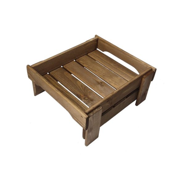 Rustic Brown low GN1/2 Rustic Slatted Tray Riser 347x310x160