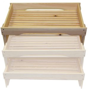 high GN1/1 rustic slatted tray riser in set