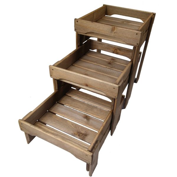 rustic brown riser tray set plain rustic brown riser tray set plain