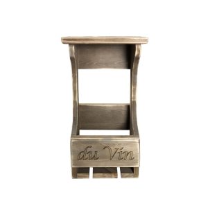 2 glass wall mounted rustic wine rack front view