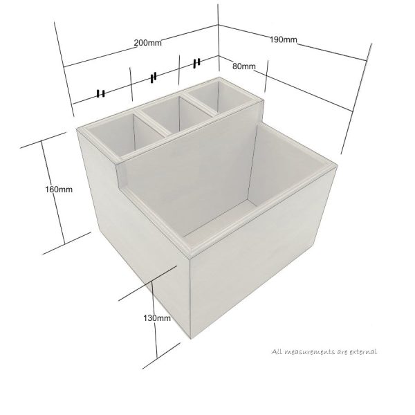 2-tier 4 compartment condiment & cutlery holder schematic 2-tier 4 compartment condiment & cutlery holder schematic