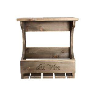 4 glass wall mounted rustic wine rack front view