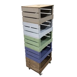 5 Crate Painted Mobile Tower Storage Unit 500x370x1368
