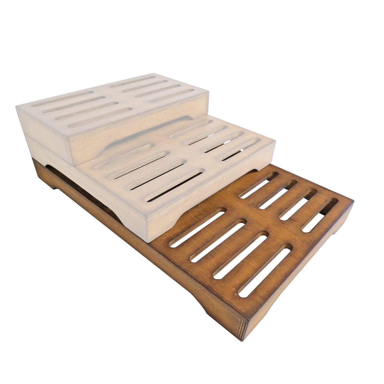 Rustic Brown Distressed GN1/1 Slatted Riser 510x325x50 | Ligneus UK