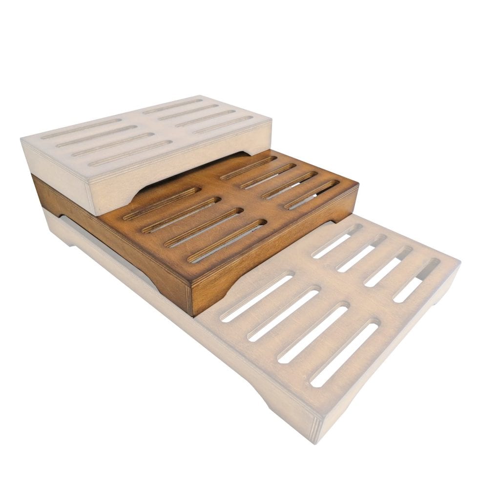 Slate Risers Rustic Brown Distressed GN2/3 Slatted Riser 340x325x50