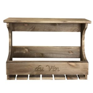 6 glass wall mounted rustic wine rack front view