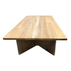 9ft broadway oak table end view