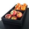 B1-6 Ribbed Black Oak Trolley Stacker box filled with fruit