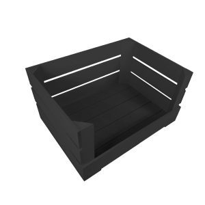 Black Drop Front Painted Crate 500x370x250