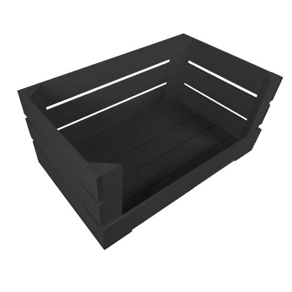 Black Drop Front Painted Crate 600x370x250