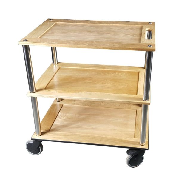 Bourton Lacquered Oak Hospitality Trolley side view