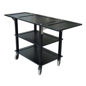 Burford Black Oak Drop Leaf Hospitality Trolley side view