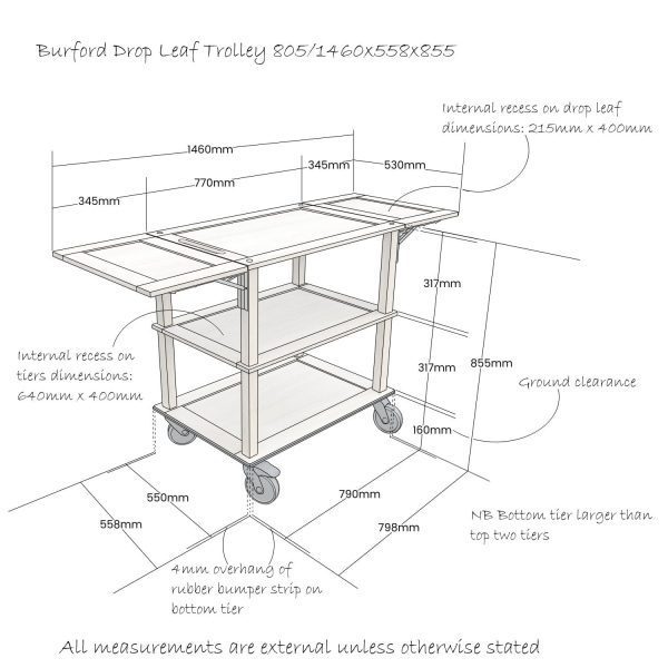 Burford-Drop-Leaf-Hospitality-Trolley-805-1460x558x855-Schematic Burford Drop Leaf Hospitality Trolley 805-1460x558x855 Schematic