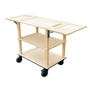 Burford Lacquered Oak Drop Leaf Hospitality Trolley 805-1460x558x855
