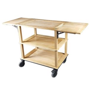 Burford Lacquered Oak Drop Leaf Hospitality Trolley side view