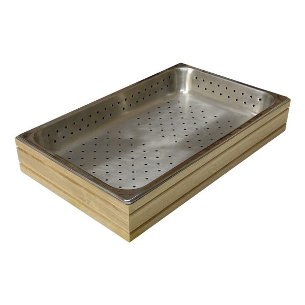 GN1/1 Natural ribbed oak stacker box 530x325x80 with gastronorm GN1/1 Natural ribbed oak stacker box 530x325x80 with gastronorm