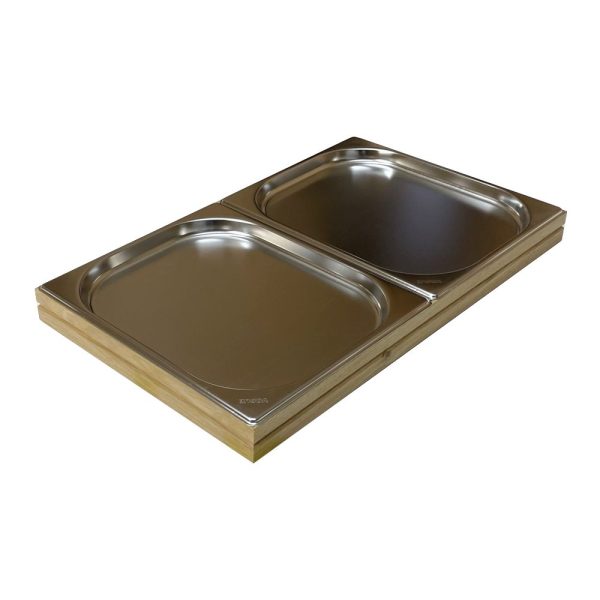 GN1/1 ribbed oak stacker box 530x325x40 with Gastronorms GN1/1 ribbed oak stacker box 530x325x40 with Gastronorms