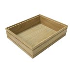 GN1/2 Natural ribbed oak stacker box 325x264x80