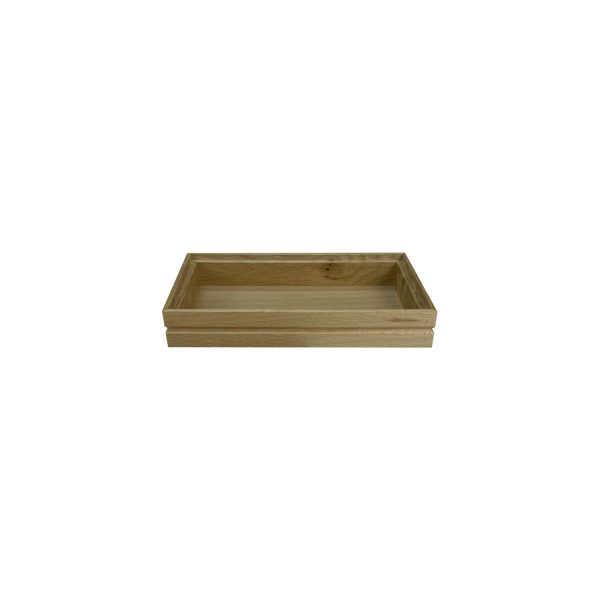 GN1/4 Natural ribbed oak stacker box 265x162x40 Front view GN1/4 Natural ribbed oak stacker box 265x162x40 Front view