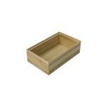 GN1/4 Natural ribbed oak stacker box 265x162x80