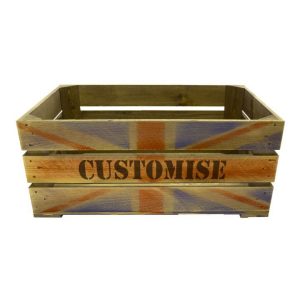 Union Jack Bespoke Stencil Crate 600x370x250