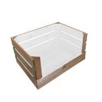White colour burst drop front crate 500x370x250