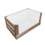 White colour burst drop front crate 600x370x250