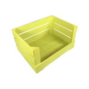 Yellow 500mm Drop Front Painted Crate