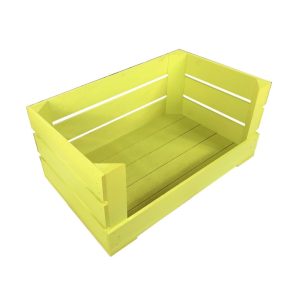 Yellow 600mm Drop Front Painted Crate