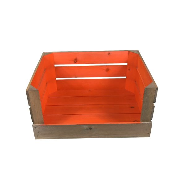 Orange 500mm colour burst drop front crate front view orange 500mm colour burst drop front crate front view