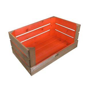 Drop Front Orange Colour Burst Crate 600x370x250