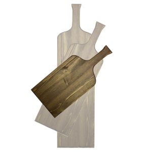 small rustic brown wine bottle paddle in set rotated