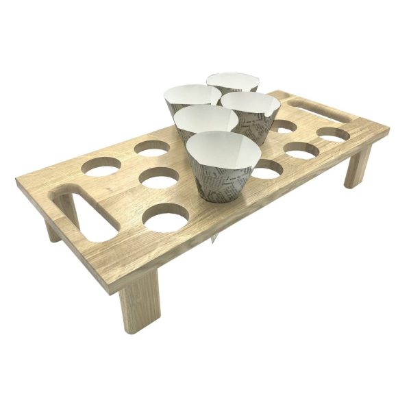 14 hole Oak Cone Tray Holder 600x275x120 with cones 14 hole Oak Cone Tray Holder 600x275x120 with cones