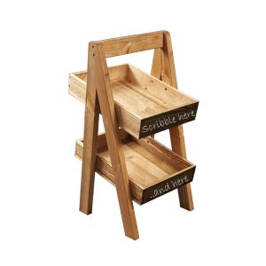 Light Oak Blackboard 2-TIER SLANTED WOODEN A-FRAME DISPLAY STAND 285x246x500