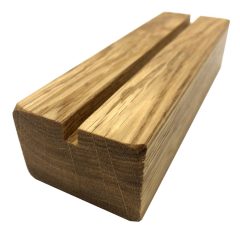 Oiled Oak Menu Holder with vertical slot 175x60x40 end view