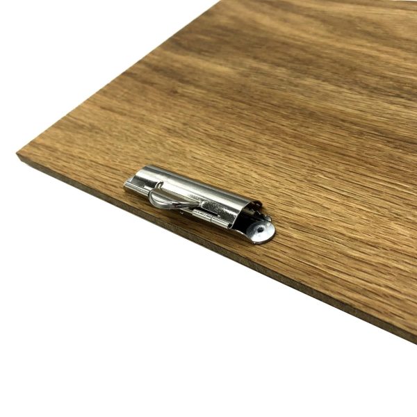 oak veneered clipboard with clip 175x230x6 detail oak veneered clipboard with clip 175x230x6 detail