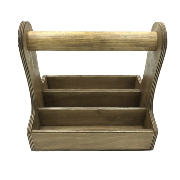 rustic brown cutlery caddy 250x195x230 front view rustic brown cutlery caddy 250x195x230 front view