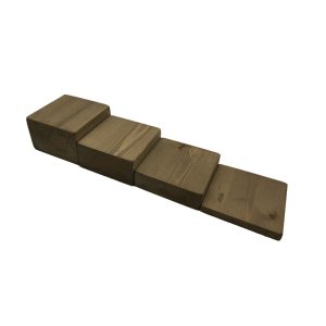 rustic brown rustic block riser set