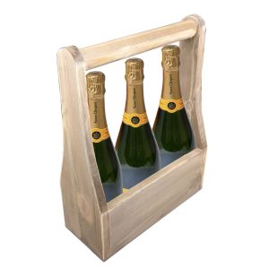 rustic champagne wine caddy 320x130x400 with veuve clicquot