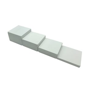 white painted block riser set