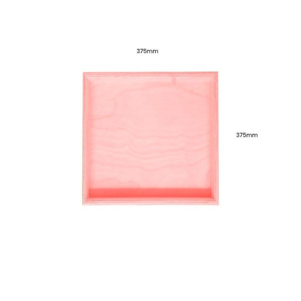 Pink Painted Birch Ply Box Tray 375375 Pink Painted Birch Ply Box Tray 375375