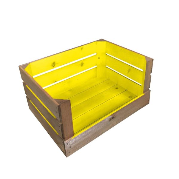 Yellow colour burst drop front crate 500x370x250
