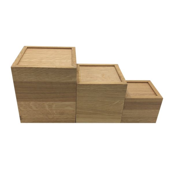 aligned upturned oak box riser set aligned upturned oak box riser set