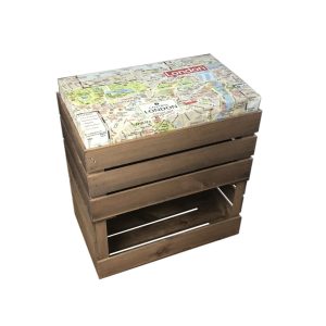 Rustic Cushion Seat Crate with Drop Front and Cushion 525x325x580